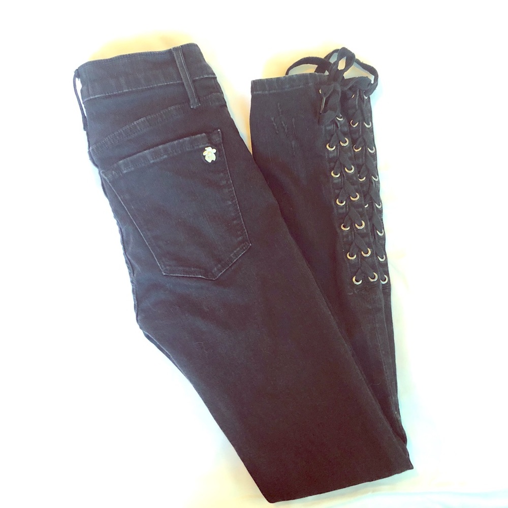 Black Orchid Lace-up Skinny Jeans